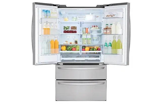 Online Only Quick Ship Mix and Match LG 36 in. 28 cu. ft. Stainless-steel French Door Refrigerator with Smudge-resistant Finish and SmartThinQ Wi-Fi