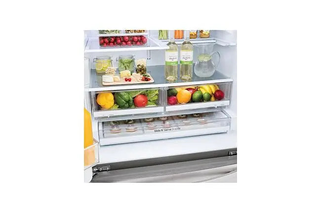 Online Only Quick Ship Mix and Match LG 36 in. 28 cu. ft. Stainless-steel French Door Refrigerator with Smudge-resistant Finish and SmartThinQ Wi-Fi
