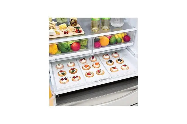 Online Only Quick Ship Mix and Match LG 36 in. 28 cu. ft. Stainless-steel French Door Refrigerator with Smudge-resistant Finish and SmartThinQ Wi-Fi